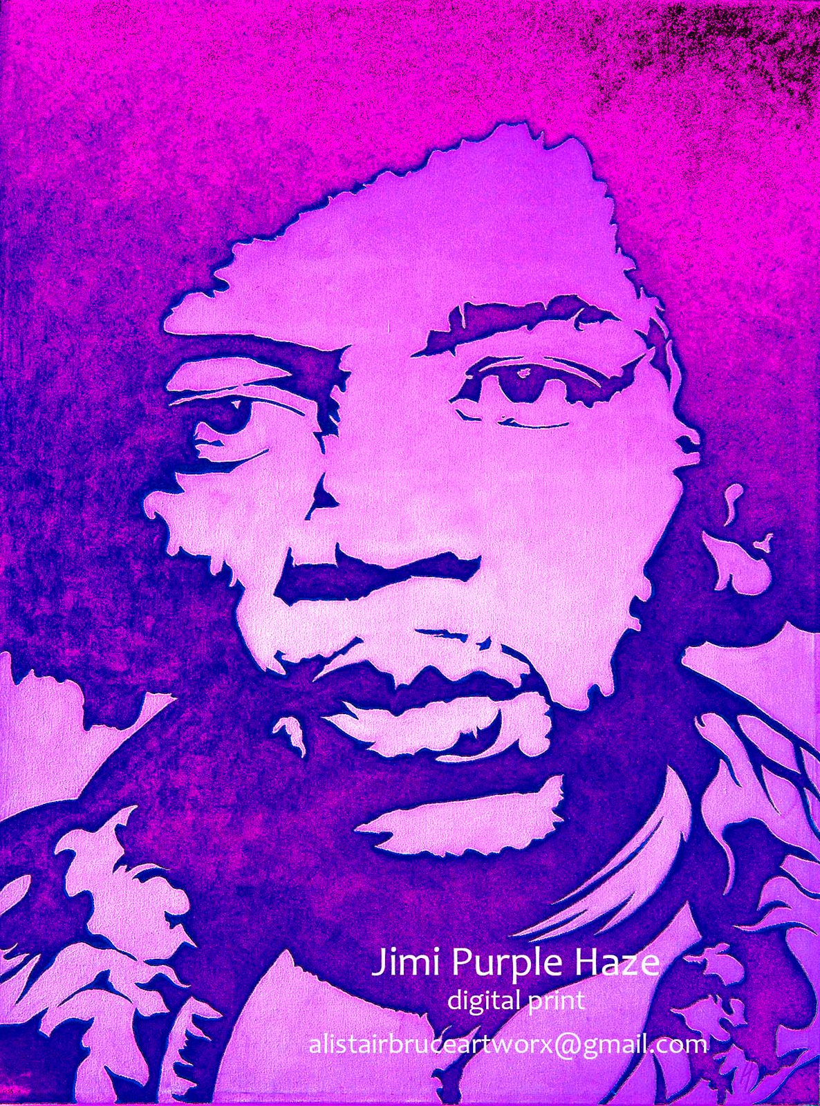 Jimi Purple Haze - Limited Edition Print 1/25 | Alistair Bruce ArtWorx